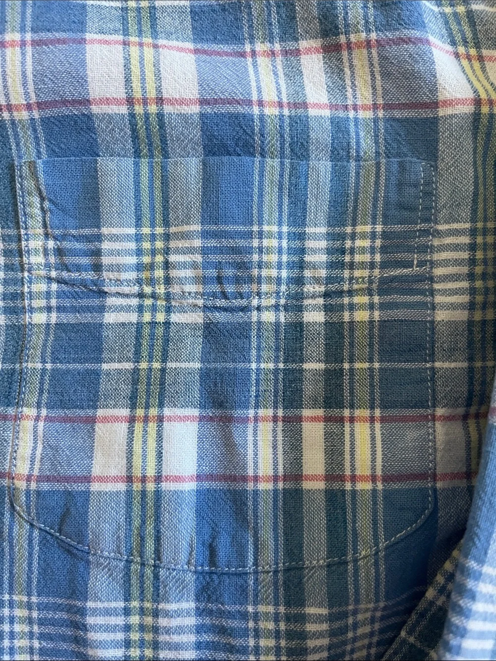 J. Crew Blue Plaid Homespun Button Down Slim Fit Shirt, Size Large